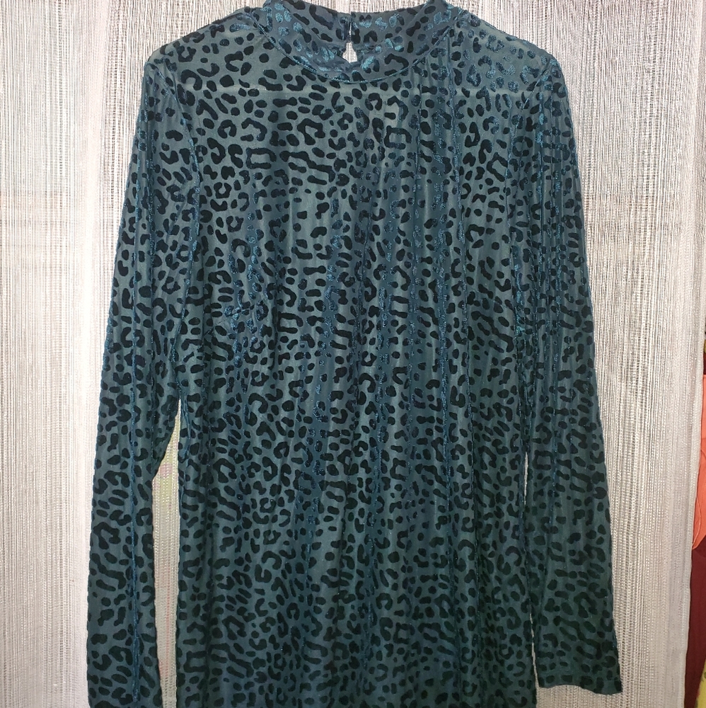 Lane Bryant, 18/20, Blue with blue leopard print